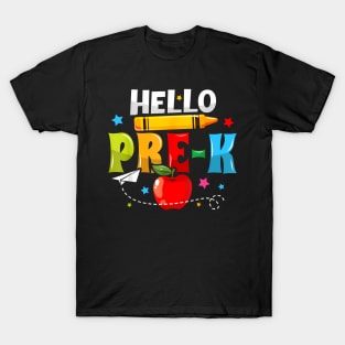 Hello Preschool Team Pre-K Back To School Teacher Kid T-Shirt